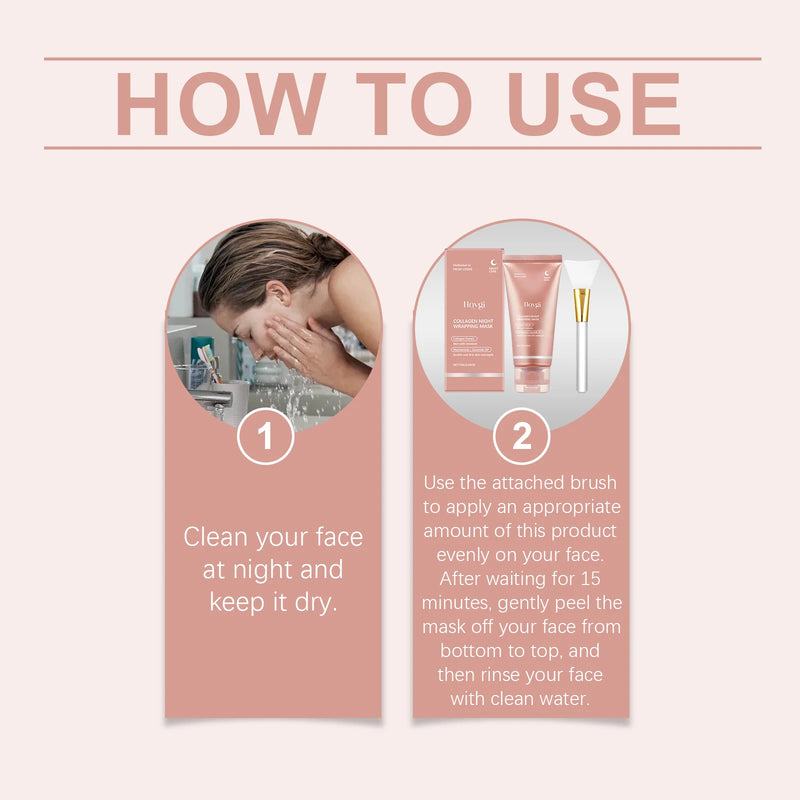 Máscara Coreana de colágeno para envolvimento noturno peel off